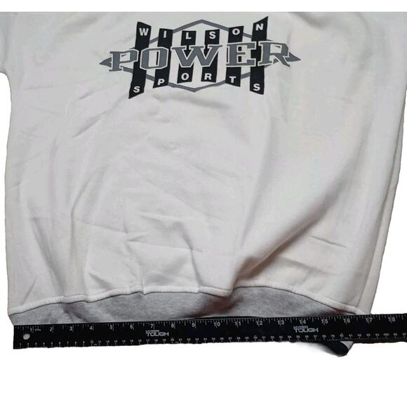 Vtg Wilson Power Sports Sweatshirt Size L Pullover Gray White 90s Skater Indi - Picture 5 of 10